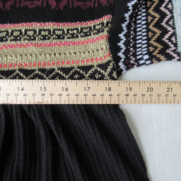 NEW Anthro Free People Tunic Sz XS/S Black Fair Isle Cabin Fever Thermal Sweater - Picture 5 of 11